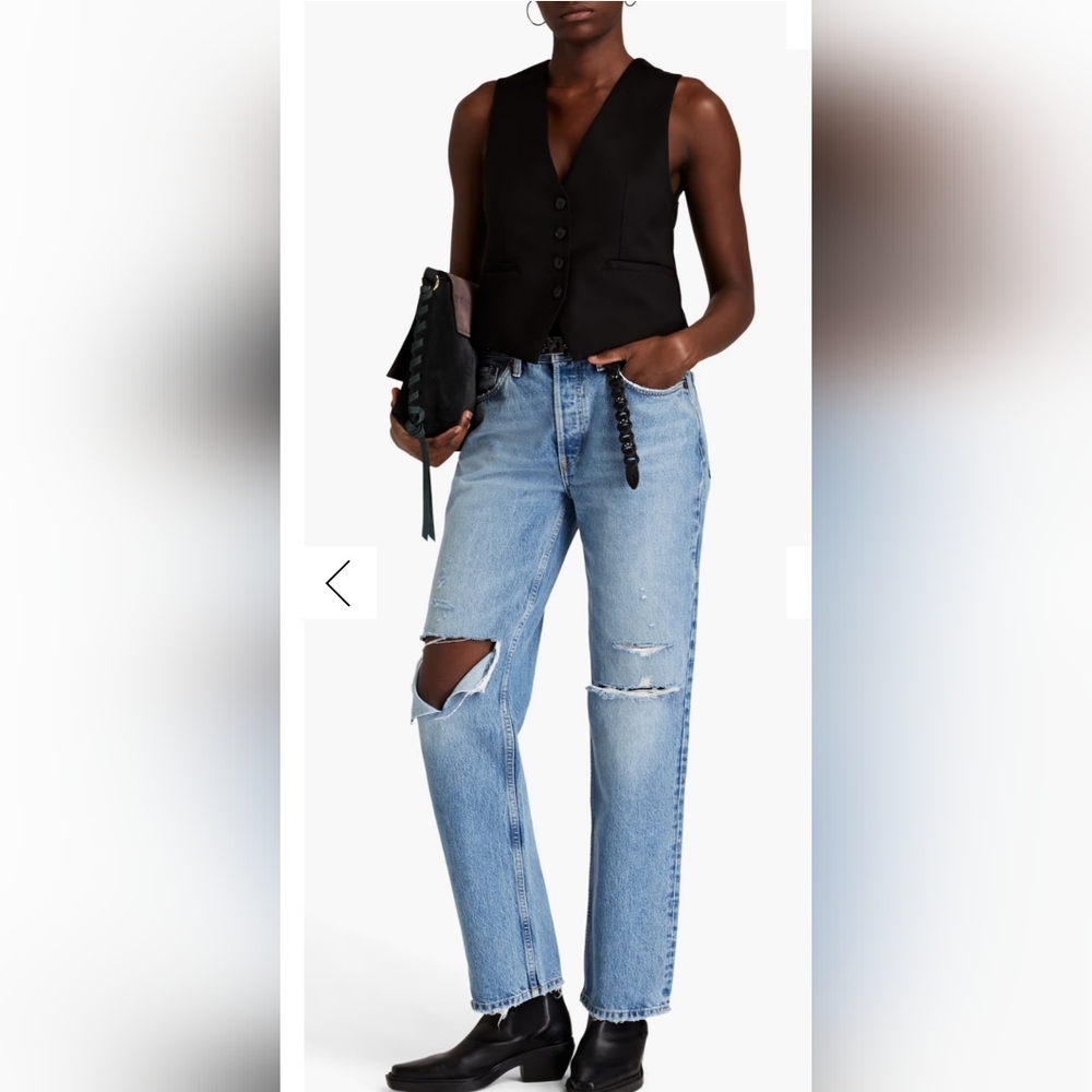 Re/Done 90'S Distressed Straight-Leg Jeans. Size 26